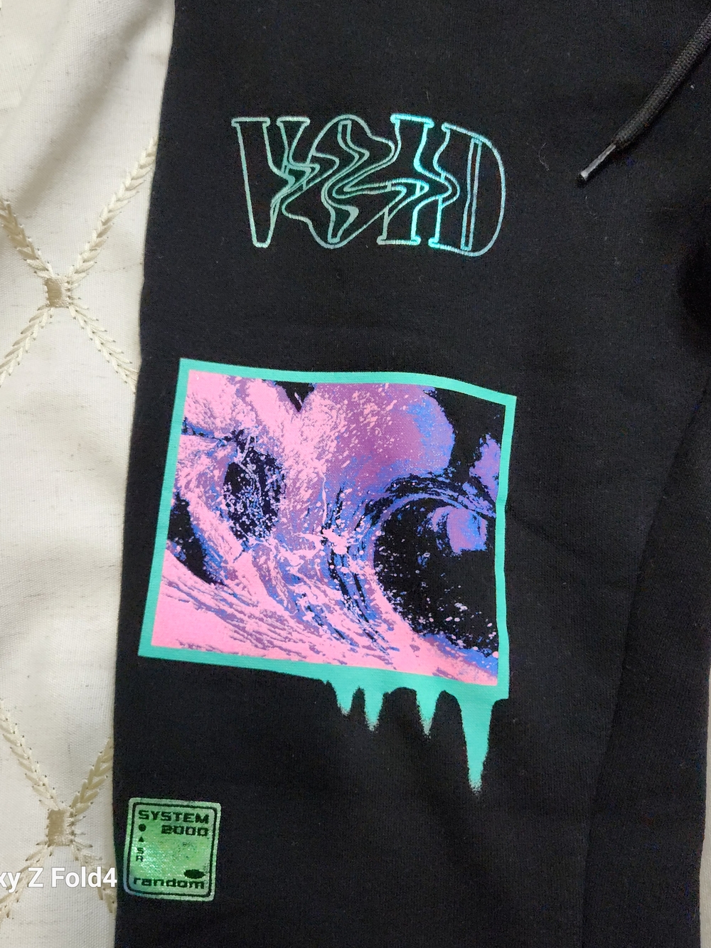 Bershka Black Oversized Joggers Futuristic Tech Graphic XS EUC - Picture 11 of 11